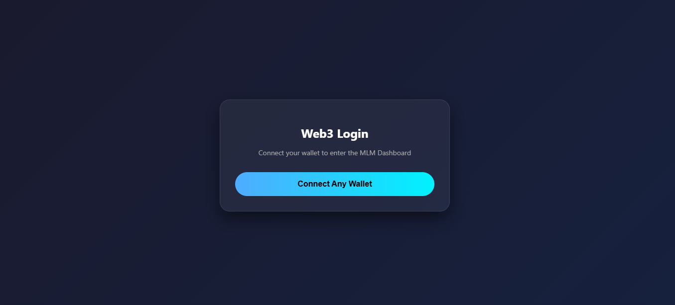 Web3 Smart Contract Login + MLM & ROI  Solution